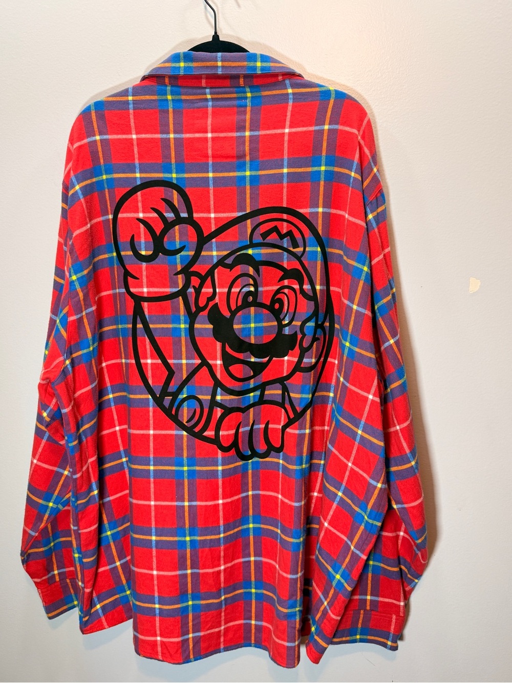 Cakeworthy Super Mario Red Plaid Casual Button-Down Flannel Shirt